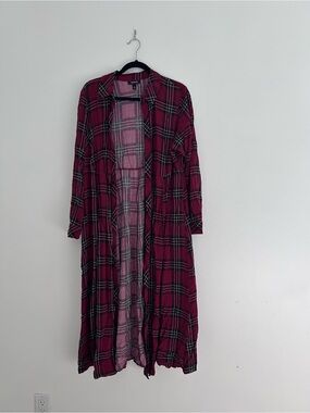 torrid Burgundy and Black Plaid Top